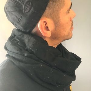 Black/gold sheer infinity scarf